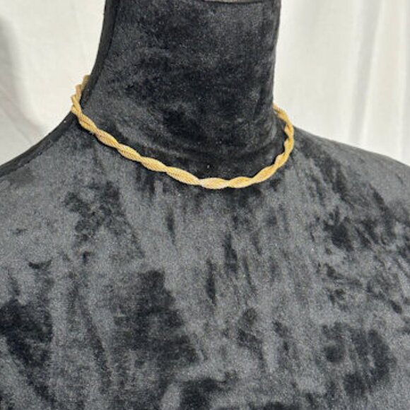 Source Unknown Jewelry - Gold Twisted Rope Necklace - 8 inch Choker